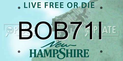BOB71I New Hampshire License Plate