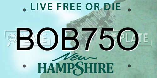 BOB75O New Hampshire License Plate