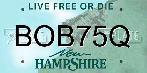 BOB75Q New Hampshire License Plate