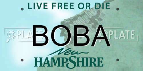 BOBA New Hampshire License Plate