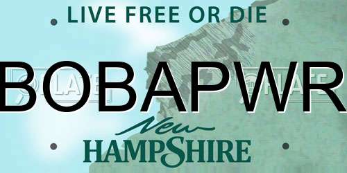 BOBAPWR New Hampshire License Plate
