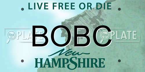 BOBC New Hampshire License Plate