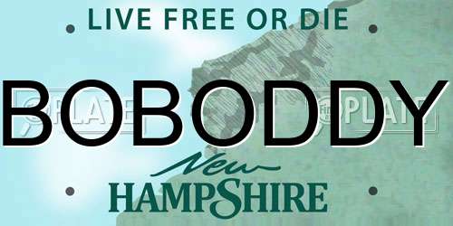 BOBODDY New Hampshire License Plate