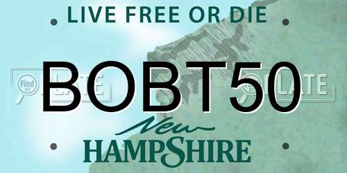 BOBT50 New Hampshire License Plate