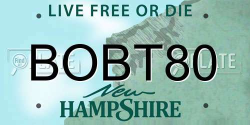 BOBT80 New Hampshire License Plate