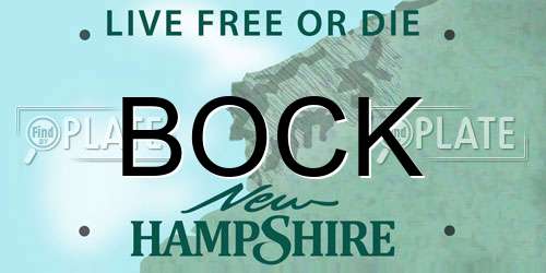 BOCK New Hampshire License Plate