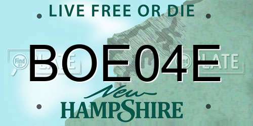 BOE04E New Hampshire License Plate