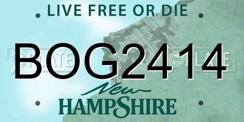 BOG2414 New Hampshire License Plate