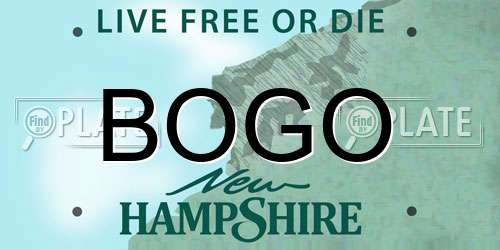 BOGO New Hampshire License Plate