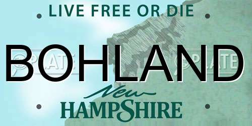BOHLAND New Hampshire License Plate