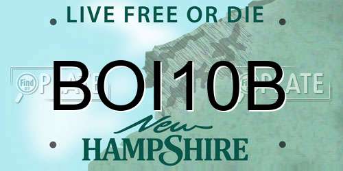 BOI10B New Hampshire License Plate
