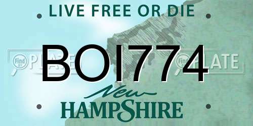 BOI774 New Hampshire License Plate