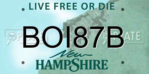BOI87B New Hampshire License Plate