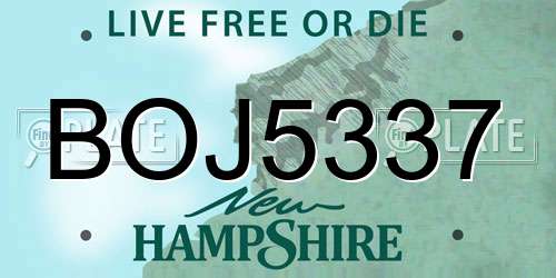 BOJ5337 New Hampshire License Plate