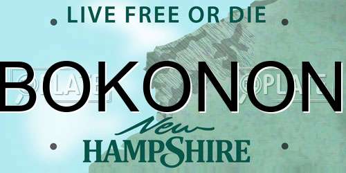 BOKONON New Hampshire License Plate