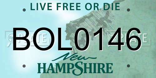 BOL0146 New Hampshire License Plate