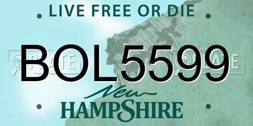 BOL5599 New Hampshire License Plate