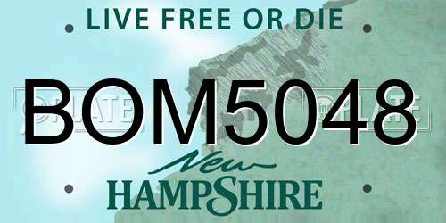 BOM5048 New Hampshire License Plate