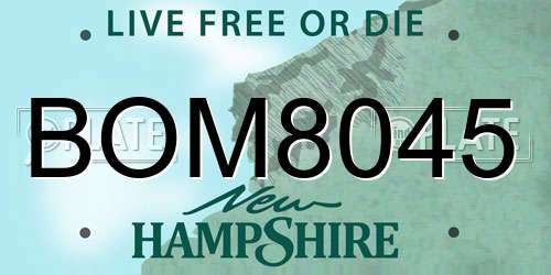 BOM8045 New Hampshire License Plate