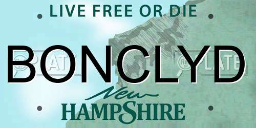 BONCLYD New Hampshire License Plate
