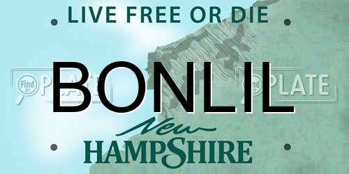 BONLIL New Hampshire License Plate