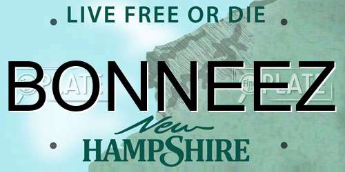 BONNEEZ New Hampshire License Plate
