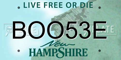 BOO53E New Hampshire License Plate