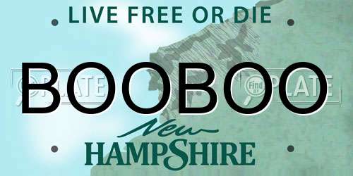 BOOBOO New Hampshire License Plate