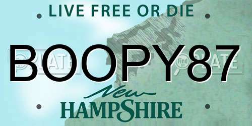 BOOPY87 New Hampshire License Plate