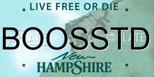 BOOSSTD New Hampshire License Plate