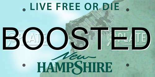 BOOSTED New Hampshire License Plate
