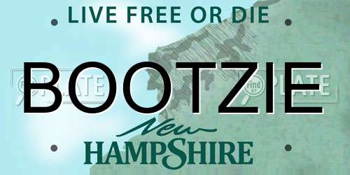 BOOTZIE New Hampshire License Plate