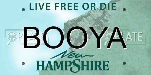 BOOYA New Hampshire License Plate
