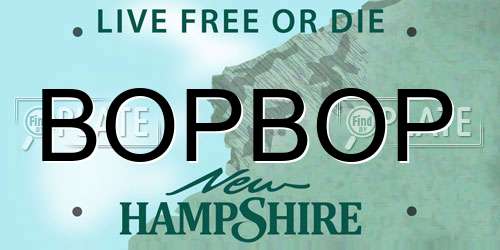 BOPBOP New Hampshire License Plate