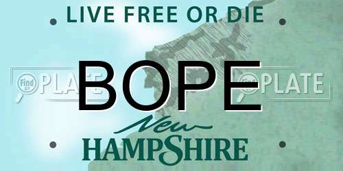 BOPE New Hampshire License Plate