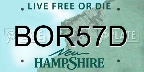 BOR57D New Hampshire License Plate
