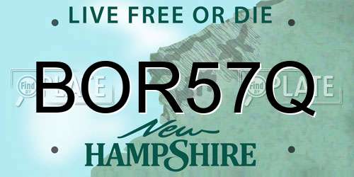 BOR57Q New Hampshire License Plate