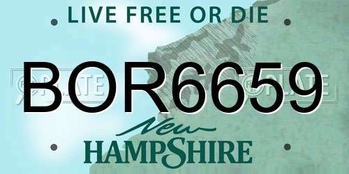 BOR6659 New Hampshire License Plate