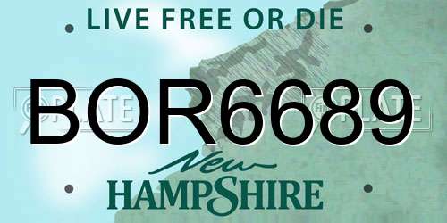 BOR6689 New Hampshire License Plate