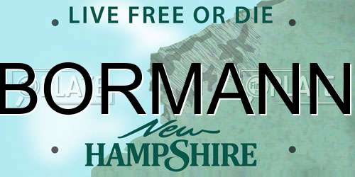 BORMANN New Hampshire License Plate