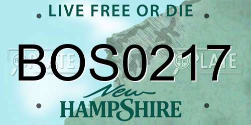 BOS0217 New Hampshire License Plate
