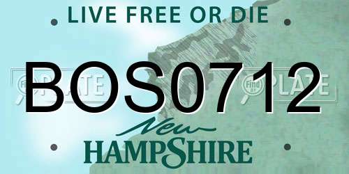 BOS0712 New Hampshire License Plate