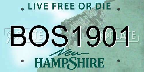 BOS1901 New Hampshire License Plate