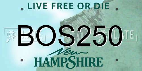 BOS250 New Hampshire License Plate
