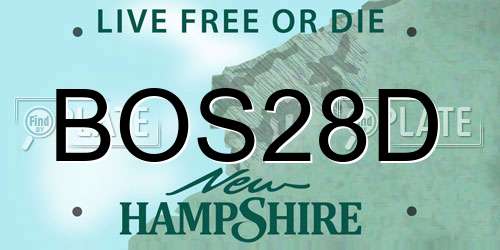 BOS28D New Hampshire License Plate