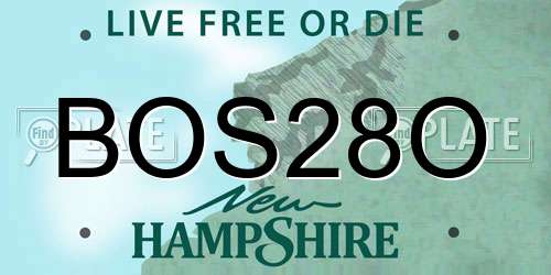 BOS28O New Hampshire License Plate