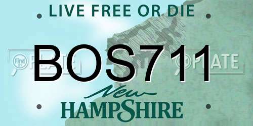 BOS711 New Hampshire License Plate