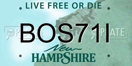 BOS71I New Hampshire License Plate