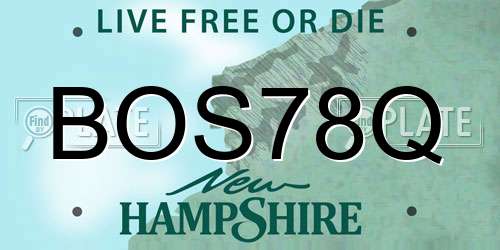 BOS78Q New Hampshire License Plate
