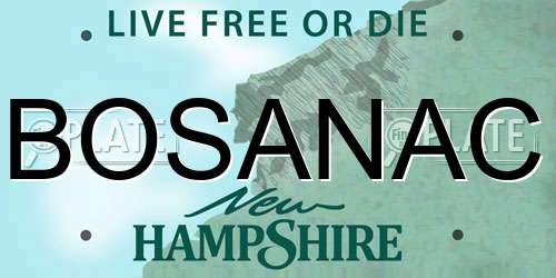 BOSANAC New Hampshire License Plate